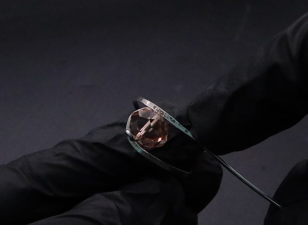 Wire-Wrapping Lovely Pink Peach Zircon Pearl Silver Wire Ring Tutorial 23