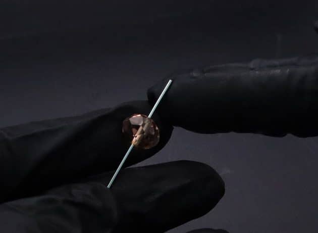 Wire-Wrapping Lovely Pink Peach Zircon Pearl Silver Wire Ring Tutorial 5