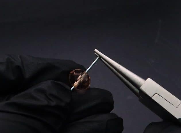 Wire-Wrapping Lovely Pink Peach Zircon Pearl Silver Wire Ring Tutorial 6