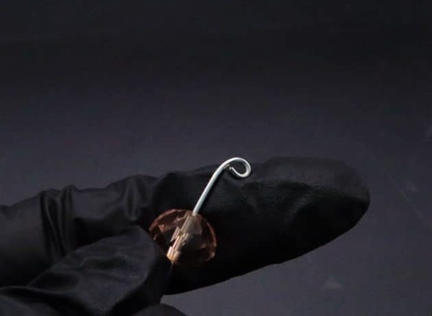 Wire-Wrapping Lovely Pink Peach Zircon Pearl Silver Wire Ring Tutorial 7