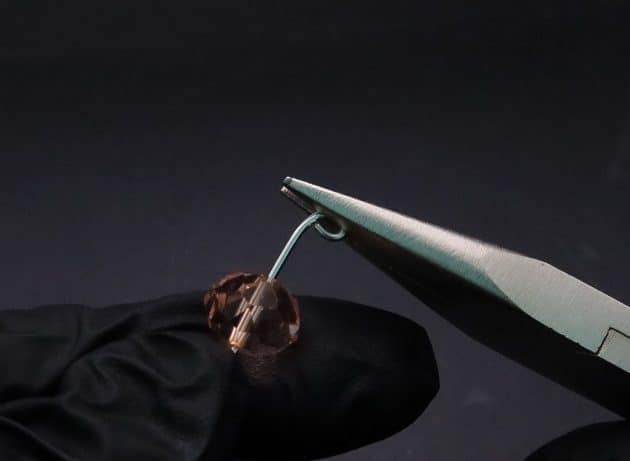 Wire-Wrapping Lovely Pink Peach Zircon Pearl Silver Wire Ring Tutorial 8