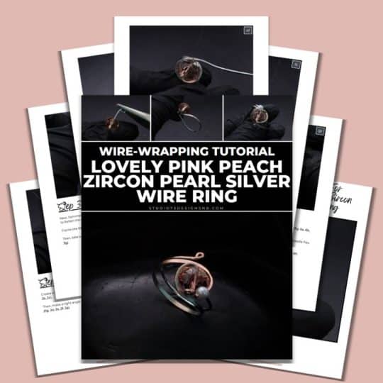 Lovely Pink Peach Zircon Pearl Silver Wire Ring Tutorial-Cover