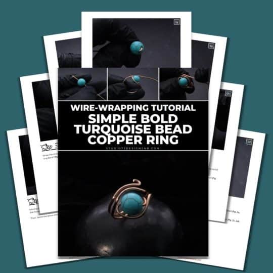 Simple Bold Turquoise Bead Copper Ring Tutorial-Cover