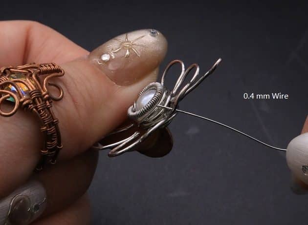 Wire-Wrapping Silver Dangle Pearl Flower Earrings Tutorial 42
