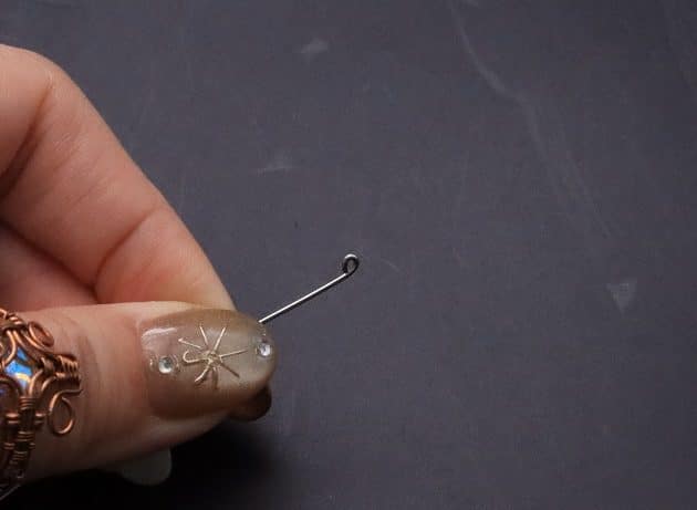 Wire-Wrapping Silver Dangle Pearl Flower Earrings Tutorial 5