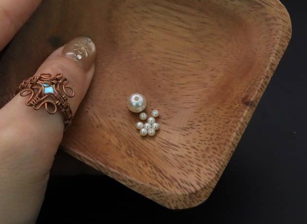 Wire-Wrapping Silver Dangle Pearl Flower Earrings Tutorial 6