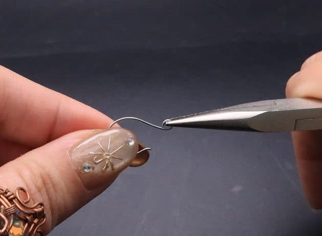 Wire-Wrapping Silver Dangle Pearl Flower Earrings Tutorial 69