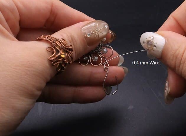 Wire-Wrapping Silver Dangle Pearl Flower Earrings Tutorial 74
