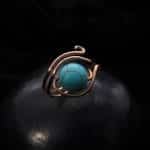 Wire-Wrapping Simple Bold Turquoise Bead Copper Ring Tutorial 0