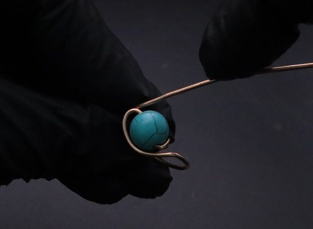 Wire-Wrapping Simple Bold Turquoise Bead Copper Ring Tutorial 16