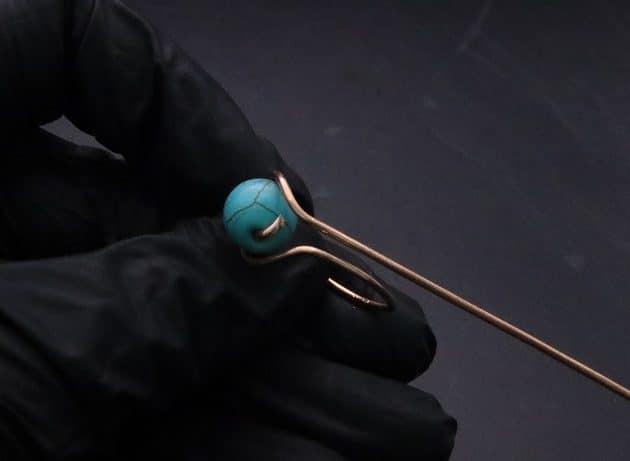 Wire-Wrapping Simple Bold Turquoise Bead Copper Ring Tutorial 22