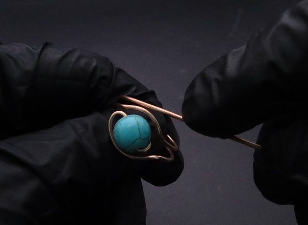 Wire-Wrapping Simple Bold Turquoise Bead Copper Ring Tutorial 27