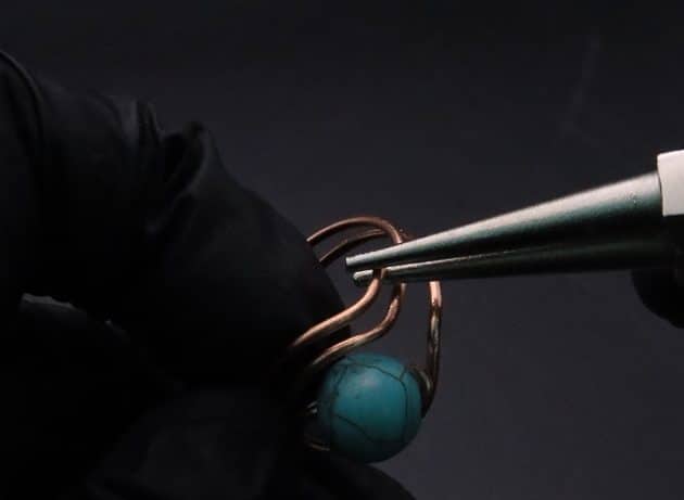 Wire-Wrapping Simple Bold Turquoise Bead Copper Ring Tutorial 32