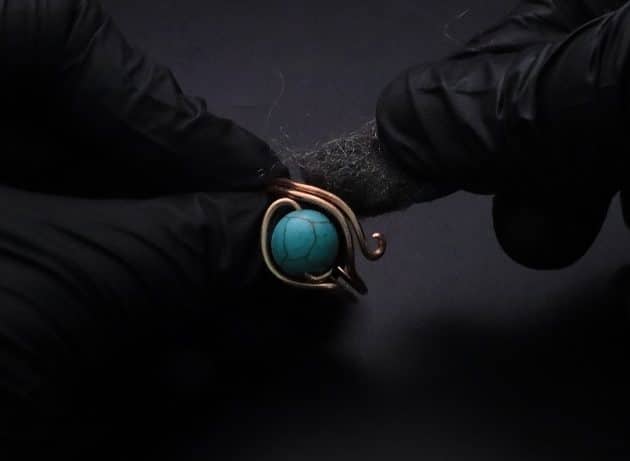 Wire-Wrapping Simple Bold Turquoise Bead Copper Ring Tutorial 36