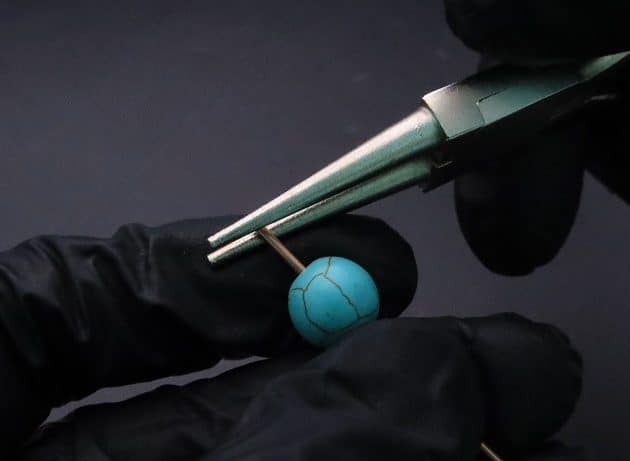 Wire-Wrapping Simple Bold Turquoise Bead Copper Ring Tutorial 6