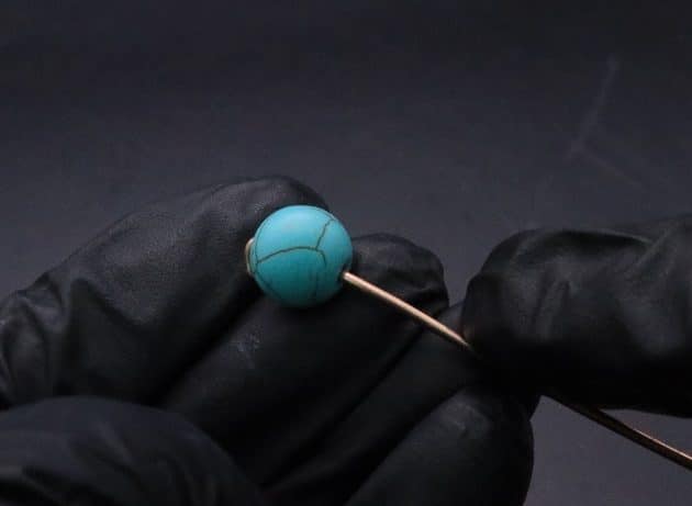 Wire-Wrapping Simple Bold Turquoise Bead Copper Ring Tutorial 8