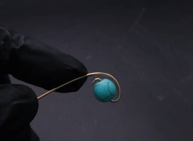Wire-Wrapping Simple Bold Turquoise Bead Copper Ring Tutorial 9