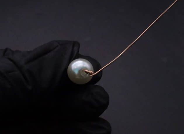 Wire-Wrapping Stylish Single Pearl Necklace Pendant Tutorial 16