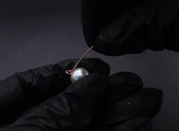 Wire-Wrapping Stylish Single Pearl Necklace Pendant Tutorial 18