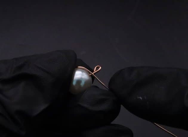 Wire-Wrapping Stylish Single Pearl Necklace Pendant Tutorial 20