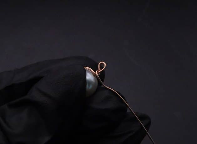 Wire-Wrapping Stylish Single Pearl Necklace Pendant Tutorial 21