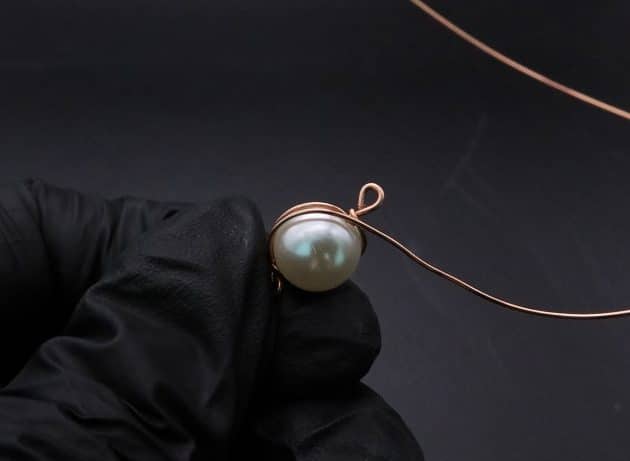 Wire-Wrapping Stylish Single Pearl Necklace Pendant Tutorial 27