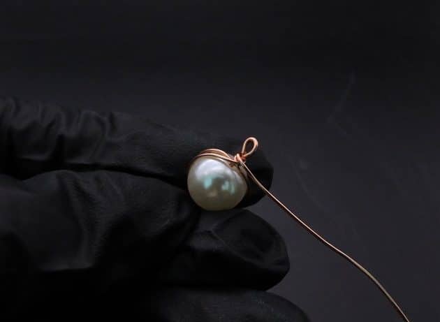 Wire-Wrapping Stylish Single Pearl Necklace Pendant Tutorial 28