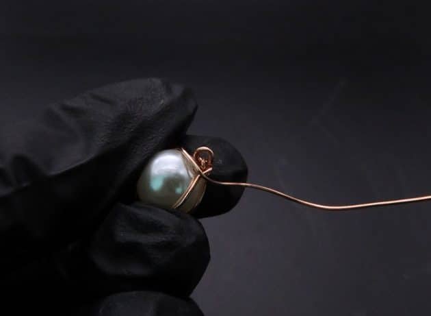 Wire-Wrapping Stylish Single Pearl Necklace Pendant Tutorial 32