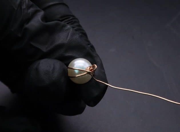 Wire-Wrapping Stylish Single Pearl Necklace Pendant Tutorial 34