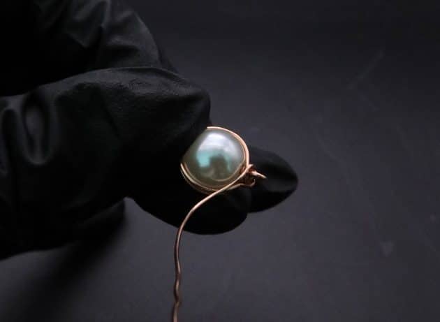 Wire-Wrapping Stylish Single Pearl Necklace Pendant Tutorial 35
