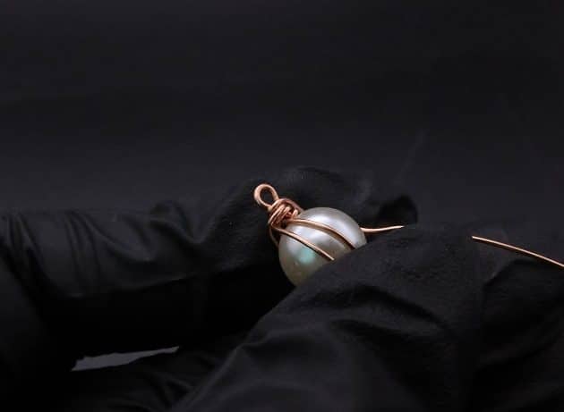 Wire-Wrapping Stylish Single Pearl Necklace Pendant Tutorial 39