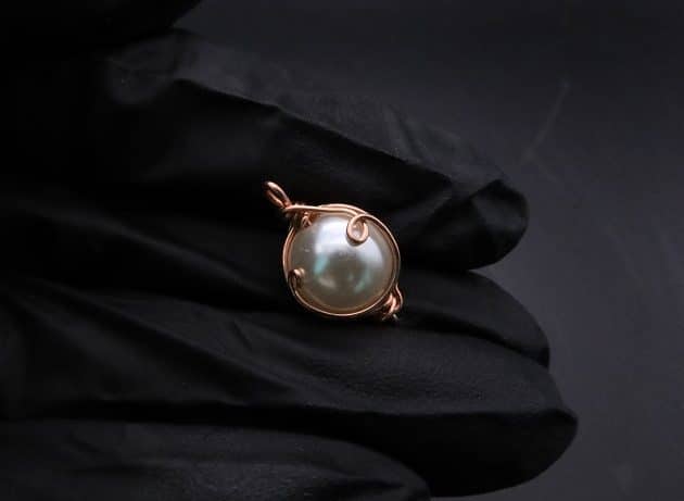 Wire-Wrapping Stylish Single Pearl Necklace Pendant Tutorial 42