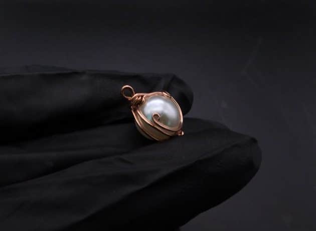Wire-Wrapping Stylish Single Pearl Necklace Pendant Tutorial 43