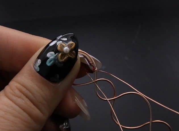 Wire-Wrapping Earthy Red Crystal Wire Loop Cuff Bracelet Tutorial 14