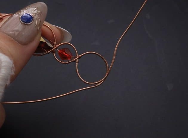 Wire-Wrapping Earthy Red Crystal Wire Loop Cuff Bracelet Tutorial 27