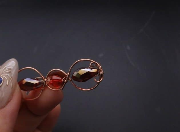 Wire-Wrapping Earthy Red Crystal Wire Loop Cuff Bracelet Tutorial 32