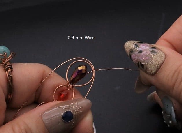 Wire-Wrapping Earthy Red Crystal Wire Loop Cuff Bracelet Tutorial 37