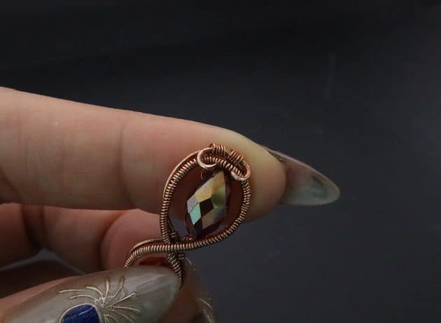 Wire-Wrapping Earthy Red Crystal Wire Loop Cuff Bracelet Tutorial 49