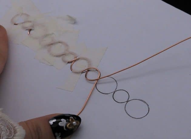 Wire-Wrapping Earthy Red Crystal Wire Loop Cuff Bracelet Tutorial 5