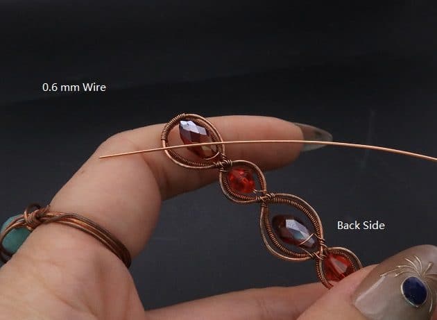 Wire-Wrapping Earthy Red Crystal Wire Loop Cuff Bracelet Tutorial 50