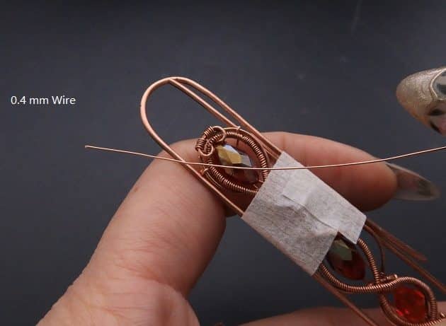 Wire-Wrapping Earthy Red Crystal Wire Loop Cuff Bracelet Tutorial 60