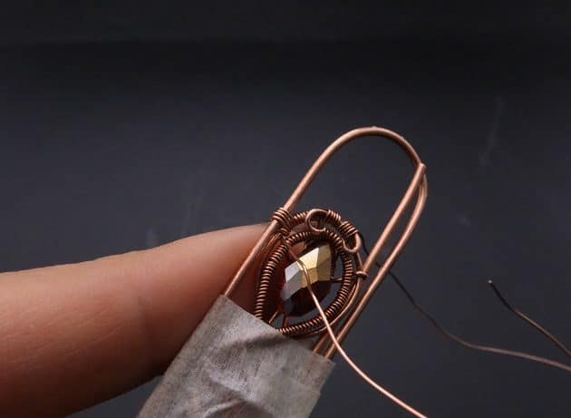 Wire-Wrapping Earthy Red Crystal Wire Loop Cuff Bracelet Tutorial 61