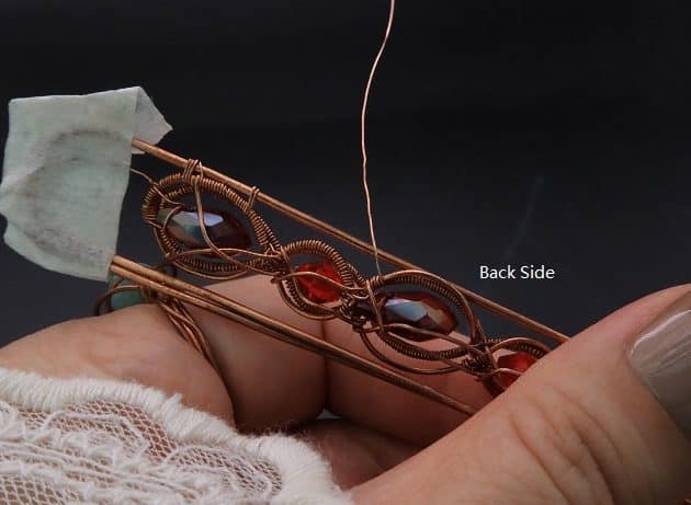Wire-Wrapping Earthy Red Crystal Wire Loop Cuff Bracelet Tutorial 66