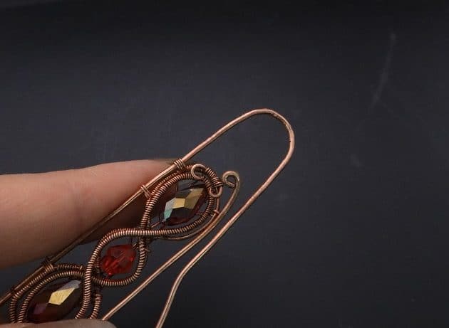 Wire-Wrapping Earthy Red Crystal Wire Loop Cuff Bracelet Tutorial 73