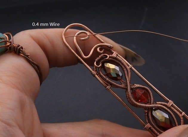 Wire-Wrapping Earthy Red Crystal Wire Loop Cuff Bracelet Tutorial 81