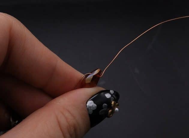 Wire-Wrapping Earthy Red Crystal Wire Loop Cuff Bracelet Tutorial 9