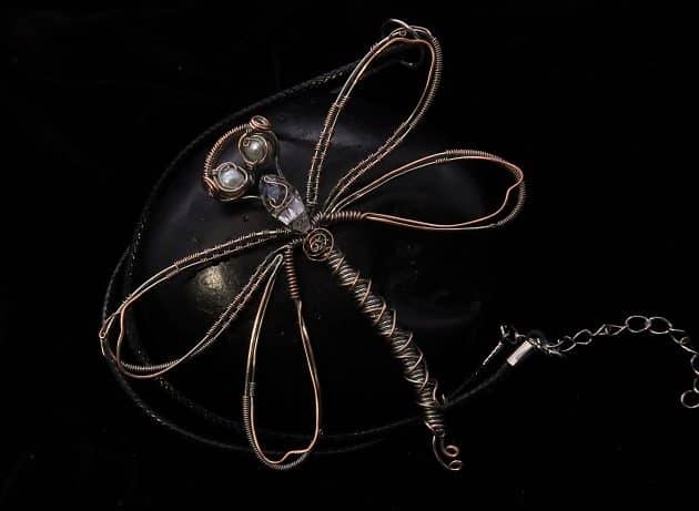 Wire-Wrapping Preciosa Crystal Drop Silver Dragonfly Pendant Tutorial 0