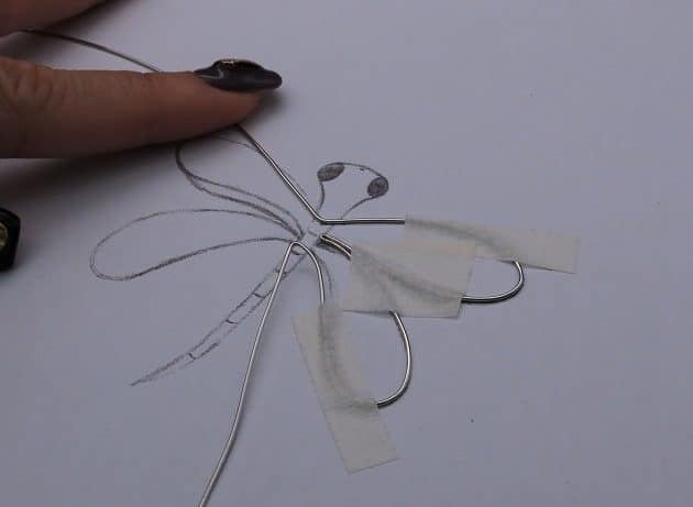 Wire-Wrapping Preciosa Crystal Drop Silver Dragonfly Pendant Tutorial 14