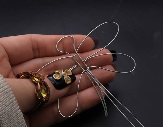Wire-Wrapping Preciosa Crystal Drop Silver Dragonfly Pendant Tutorial 16