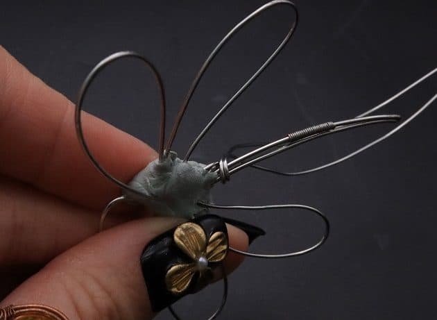 Wire-Wrapping Preciosa Crystal Drop Silver Dragonfly Pendant Tutorial 19